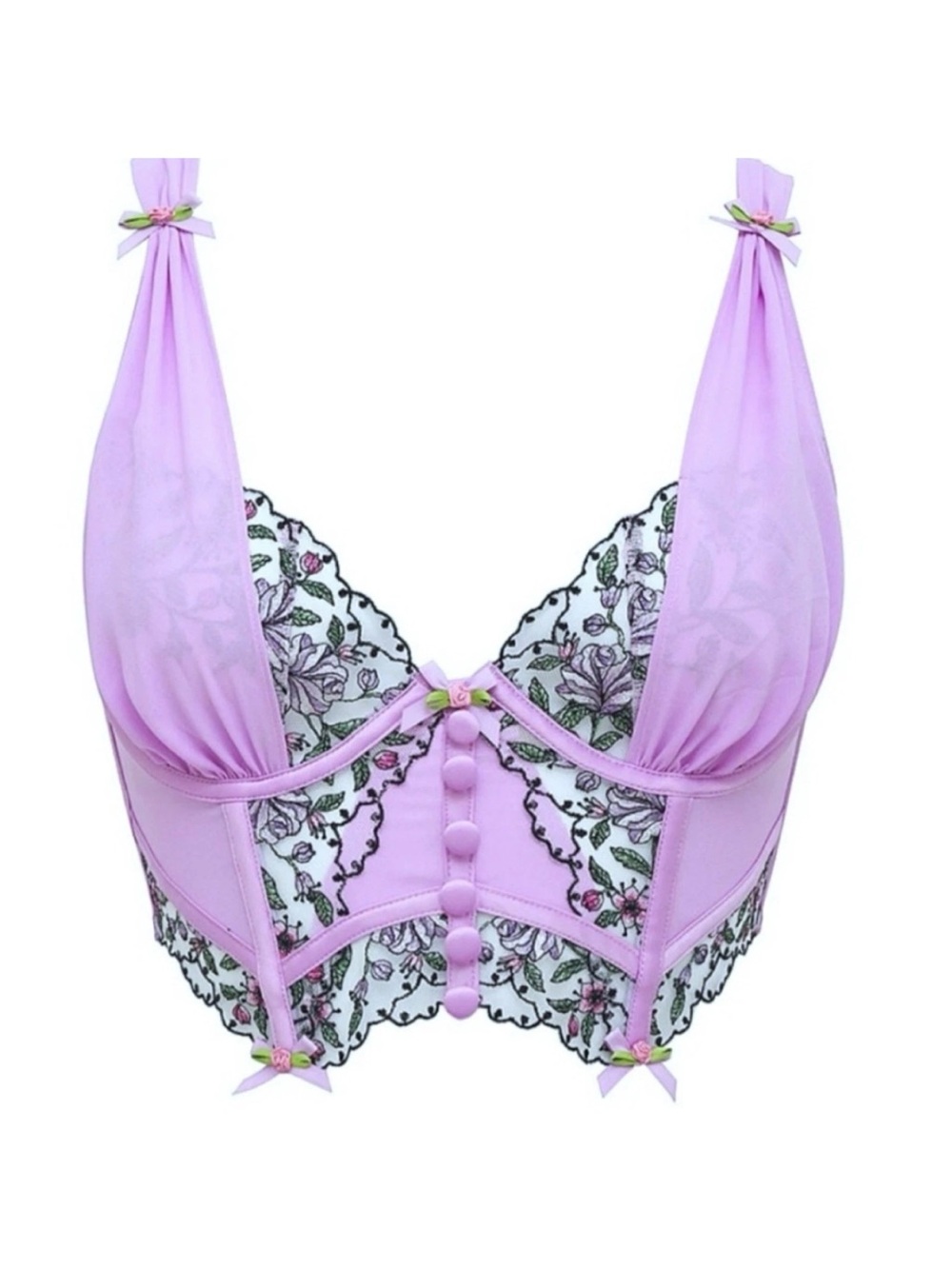 For Love & Lemona Floral Lace Longline Bustier - Picture 3 of 7